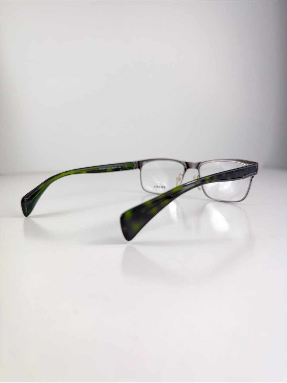 Prada Black Green Tortoiseshell Eyeglasses VPR 61P KAG-101 Rectangle Browline - Picture 7 of 15